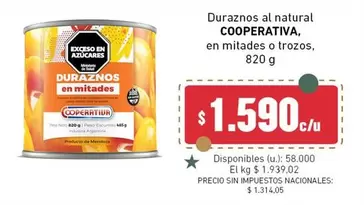 Coperativa - DURAZNOS en mitades