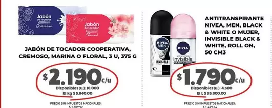 Nivea - JABON DE TOCADOR COOPERATIVA, ANITRANSPIRANTE