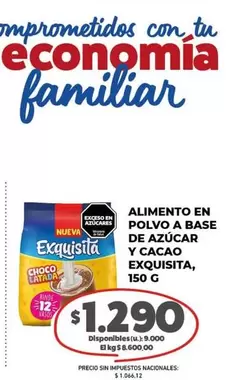 Exquisita - ALIMENTO EN POLVO A BASE DE AZÚCAR Y CACAO