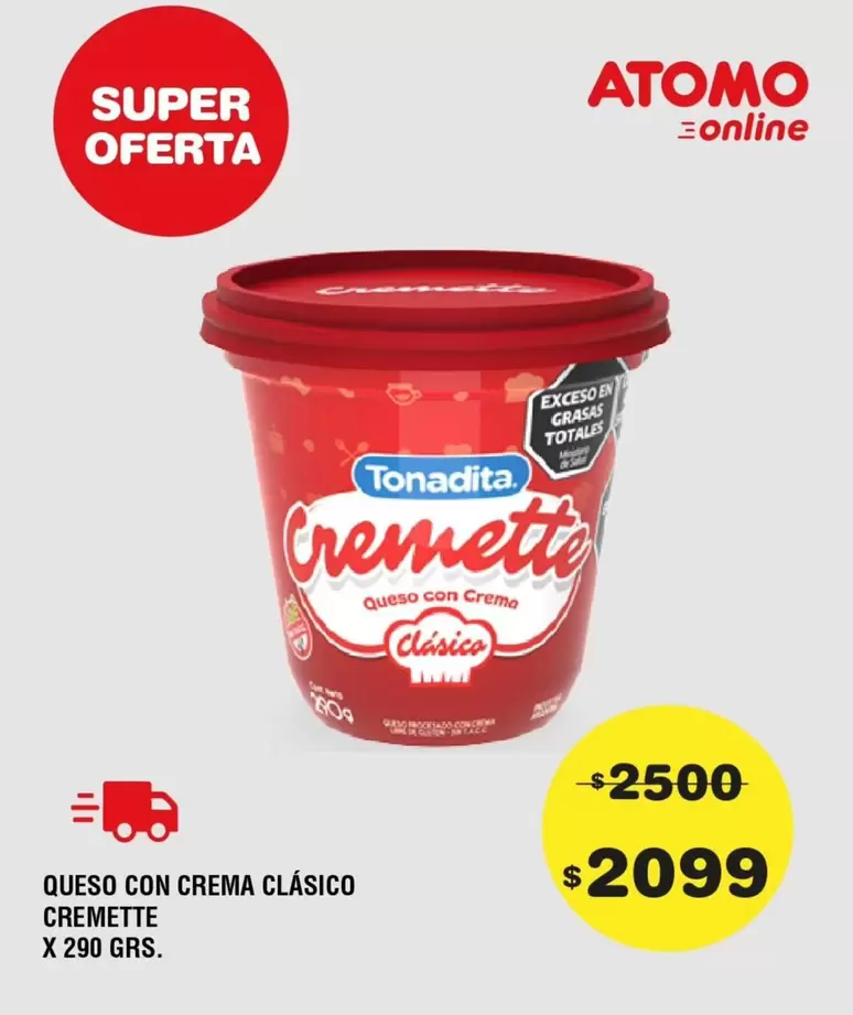 Tonadita - QUESO CON CREMA CLÁSICO CREMETTE