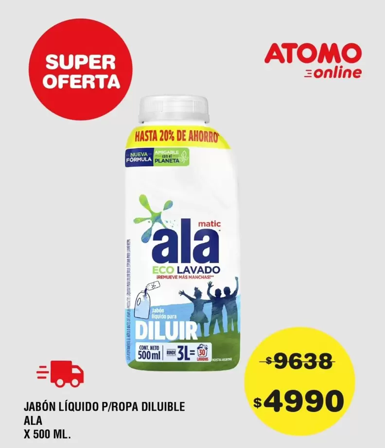 Ala - JABÓN LÍQUIDO P/ROPA DILUIBLE