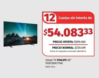 Philips - TV 50" PUD7309/774K.