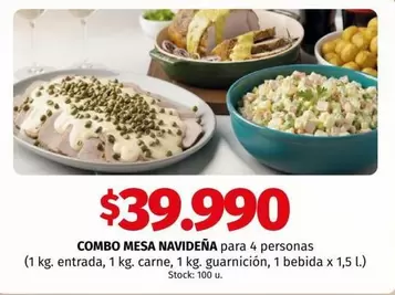 X$ - COMBO MESA NAVIDEÑA para 4 personas