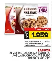 Lasfor - Almohaditas Crema Frutilla/Avellana/Chocolate Suizo