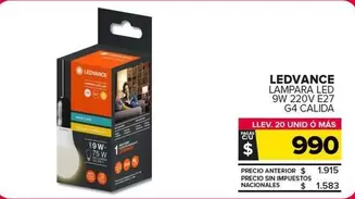 Ledvance - Lámpara Led 9W 220V E27 G4 Calida