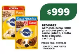 Pedigree - Alimento perro x100 gr sabores pollo o carne (adulto, adulto raza pequeña, cachorro)