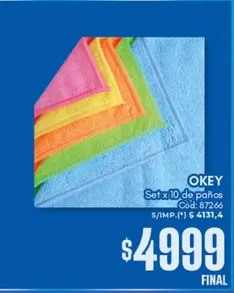 Okey - Set x 10 de paños Cod: 87266