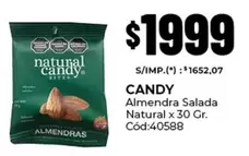 Candy - Almendra Salada Natural x 30 Gr. Cód:40588