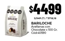 Bariloche - Avellanas con Chocolate x 100 Gr. Cód:40590