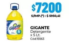 Gigante - Detergente x 5 Lt. Cód:15563