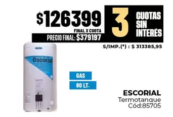 Escorial - Termotanque Cód:85705