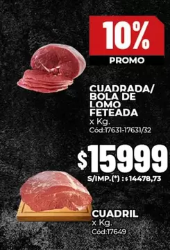 X$ - CUADRADA/ BOLA DE LOMO FETEADA, CUADRIL