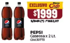 Pepsi - Gaseosa x 2 Lt. Cód:30773