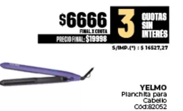 Yelmo - Planchita para Cabello Cod:82052