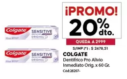 Colgate - Dentifrico Pro Alivio Inmediato Orig. x 60 Gr.