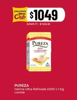 Pureza - Harina Ultra Refinada 0000 x 1 Kg. Cod:31316