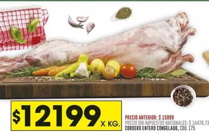 X$ - COROERD ENTERO CONGELADD, COD. 175