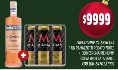 Mumm - RAMAZZOTTI ROSATO + ESPUMANTE MUMM