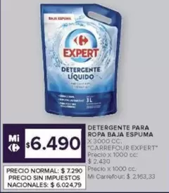 X$ - DETERGENTE PARA ROPA BAJA ESPUMA