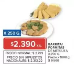 X$ - BARRITA/ FORMITAS DE MERLUZA