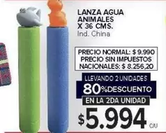X$ - LANZA AGUA ANIMALES X 36 CMS.