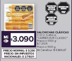 Carrefour - SALCHICHAS CLÁSICAS