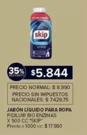Skip - JABÓN LÍQUIDO PARA ROPA P/DILUIR BIO ENZIMAS