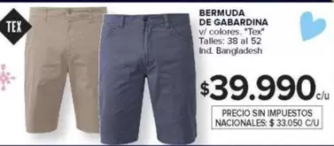 BERMUDA DE GABARDINA