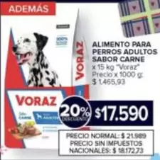 Voraz - ALIMENTO PARA PERROS ADULTOS SABOR CARNE