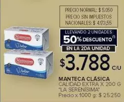 La Serenísima - MANTECA CLÁSICA