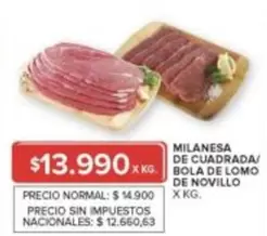 MILANESA DE CUADRADA/ BOLA DE LOMO DE NOVILLO