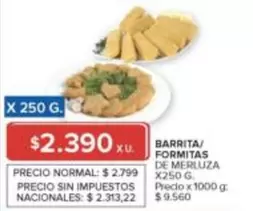 X$ - BARRITA/ FORMITAS DE MERLUZA