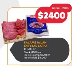 Lario - SALAME MILAN EN FETAS