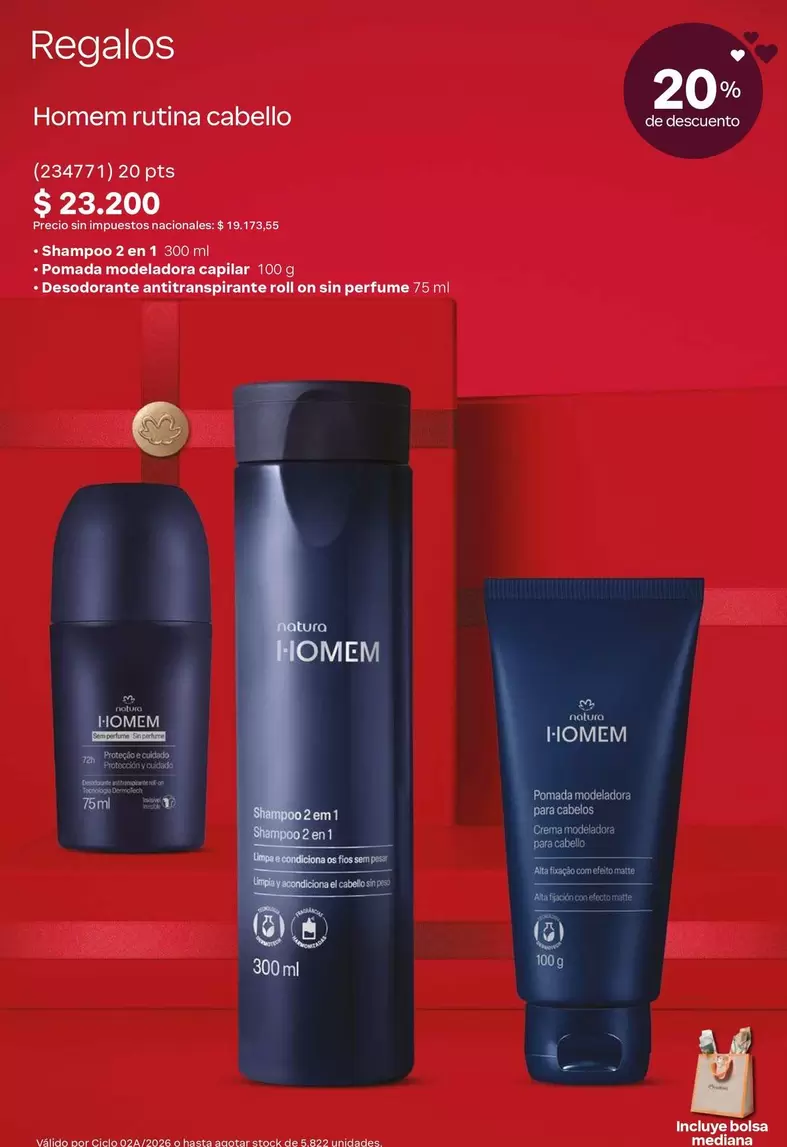 Natura - Homem rutina cabello