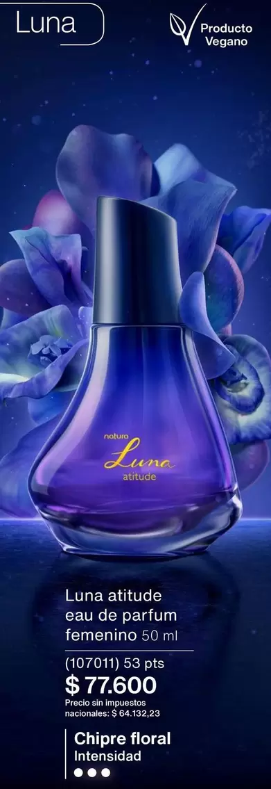 Natura - atitude eau de parfum femenino 50 ml