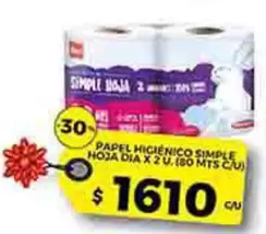 Dia - PAPEL HIGIENICO SIMPLE HOJA DIA X 2 U.