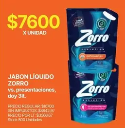 Zorro - JABON LÍQUIDO