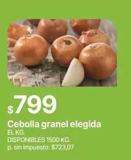 Cebolla granel elegida