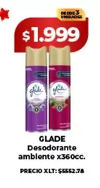 Glade - Desodorante ambiente x360cc.