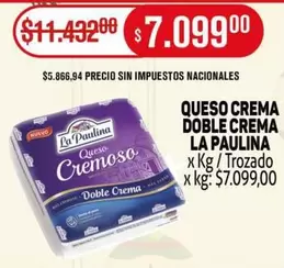 La paulina - QUESO CREMA DOBLE CREMA