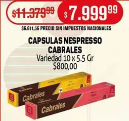 Nespresso - CAPSULAS NESPRESSO CABRALES
