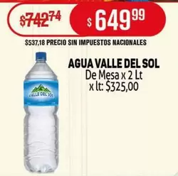 Sol - AGUA VALLE DEL SOL