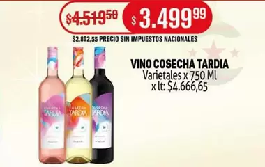 X$ - VINO COSECHA TARDIA