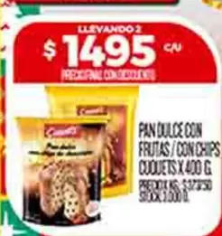 PAN DULCE CON FRUTAS/CON CHIPS