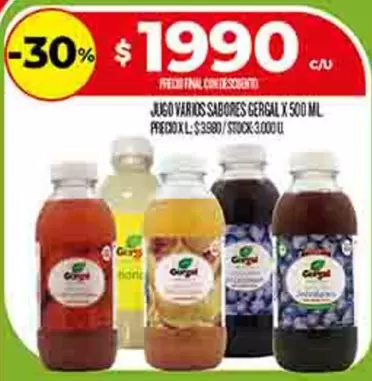 XL - JUGO VARIOS SABORES GERGAL X 500 ML