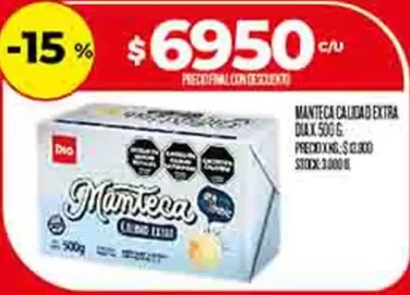 MANTECA CALIDAD EXTRA