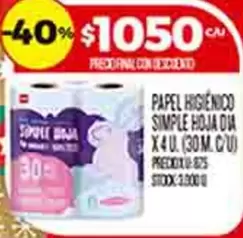 Dia - PAPEL HIGIENICO SIMPLE HOJA DIA