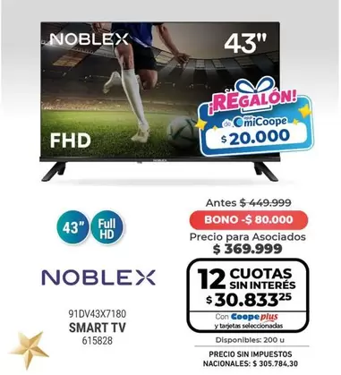 Noblex - 91DV43X7180 SMART TV