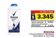 Rexona - Polvo Pedico Original Efficient