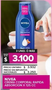 Nivea - Crema Corporal Rapida Absorcion